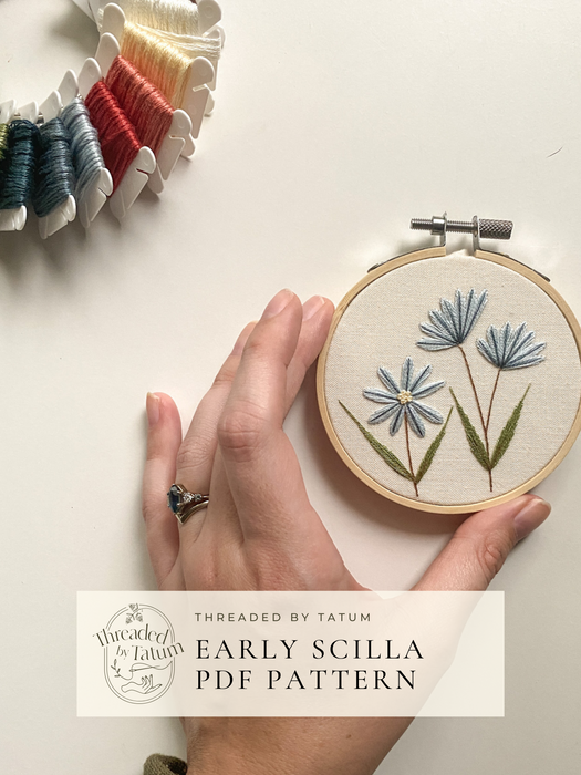 Early Scilla Embroidery Pattern (PDF Download Only)