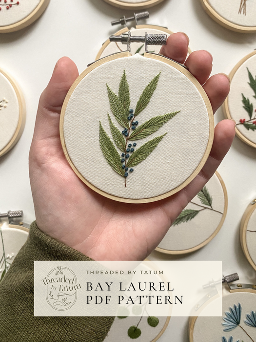 Bay Laurel Embroidery Pattern (PDF Download Only)