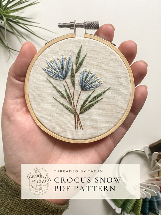Crocus Snow Embroidery Pattern (PDF Download Only)