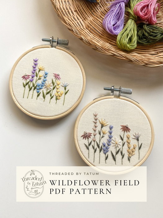 Wildflower Field Embroidery Pattern (PDF Download Only)
