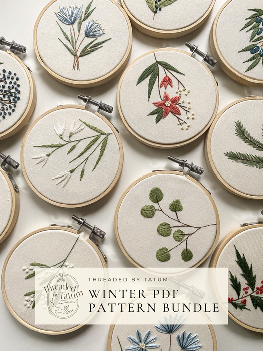 Winter Embroidery Pattern Bundle (PDF Download Only)