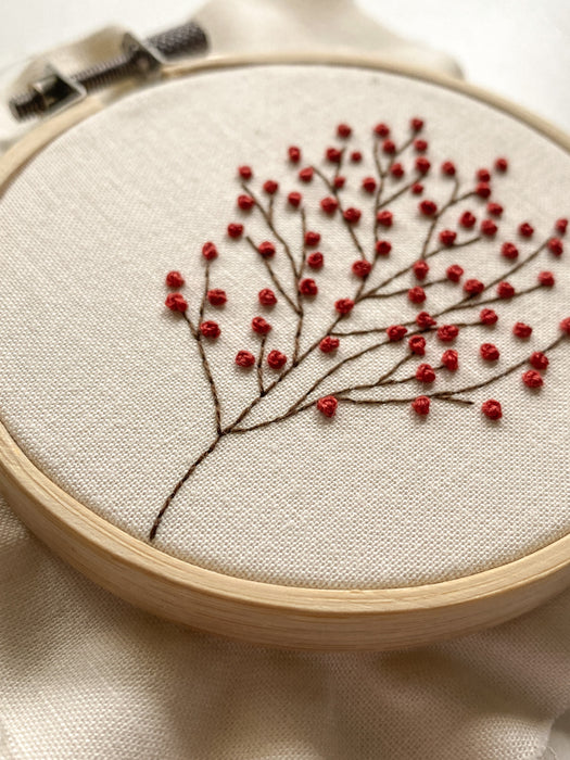Winter Red Embroidery Pattern (PDF Download Only)