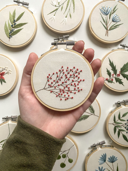 Winter Red Embroidery Pattern (PDF Download Only)