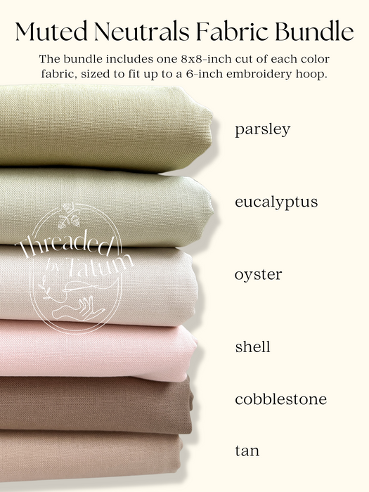Muted Neutrals Embroidery Fabric Bundle
