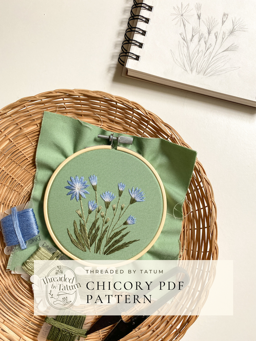 Chicory Embroidery Pattern (PDF Download Only)