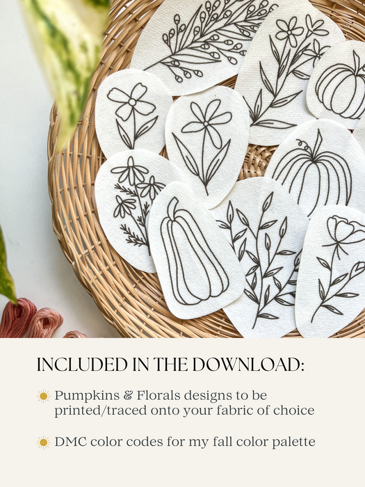 Pumpkins & Florals Pattern (PDF Download Only)